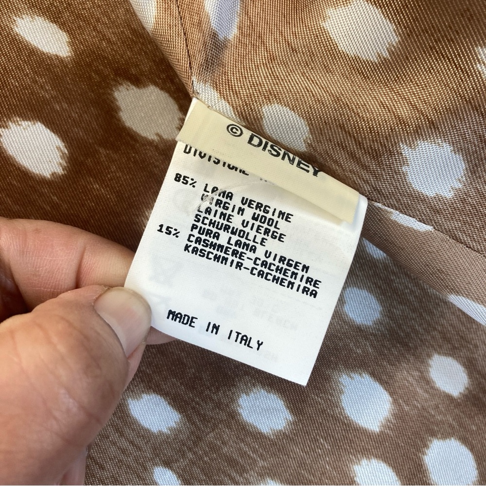 ICEBERG Vintage Disney Bambi Jacket Blazer Coat Cashmere Wool Beige Size 38 - Picture 12 of 15